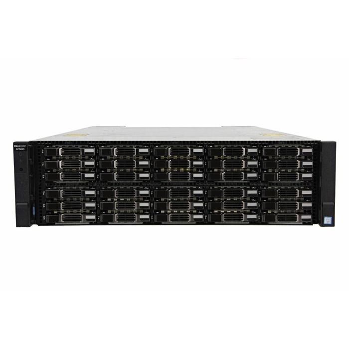 Baie de stockage Dell EMC SC5020 30x2.5" avec 2x Contrôleur, 4x 10GbE SFP+, 8x 600GB 15K SAS 12G 2.5", 2x PSU, szyny