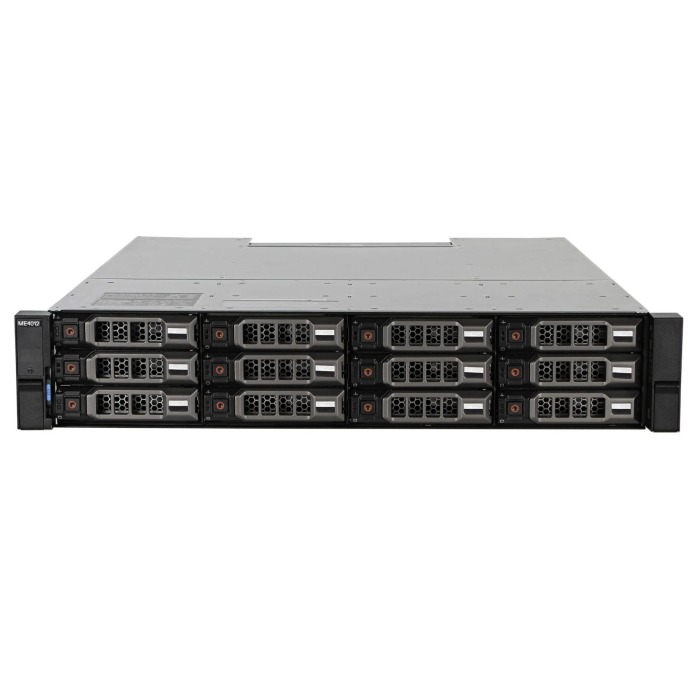 Baie de stockage Dell PowerVault ME4012 avec 2x Contrôleur FC (10/16Gb), 2x 4TB HDD SAS, 2x 580W AC PSU, rails
