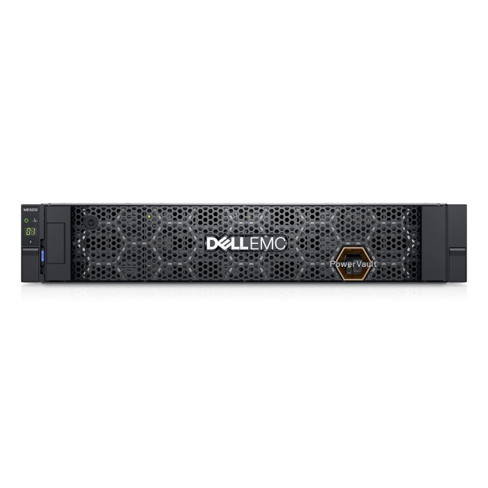 Baie de stockage Dell PowerVault ME5012 avec 2x Contrôleur iSCSI (10/25GbE SFP28), 2x 960GB SSD SAS4, Rails