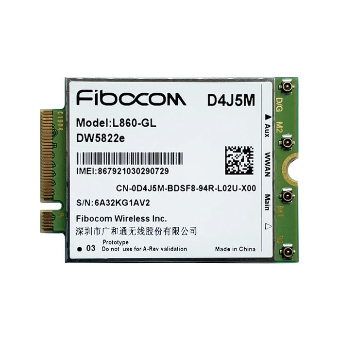 Carte réseau Dell Fibocom DW5822e L860-GL 4G LTE M.2 D4J5M