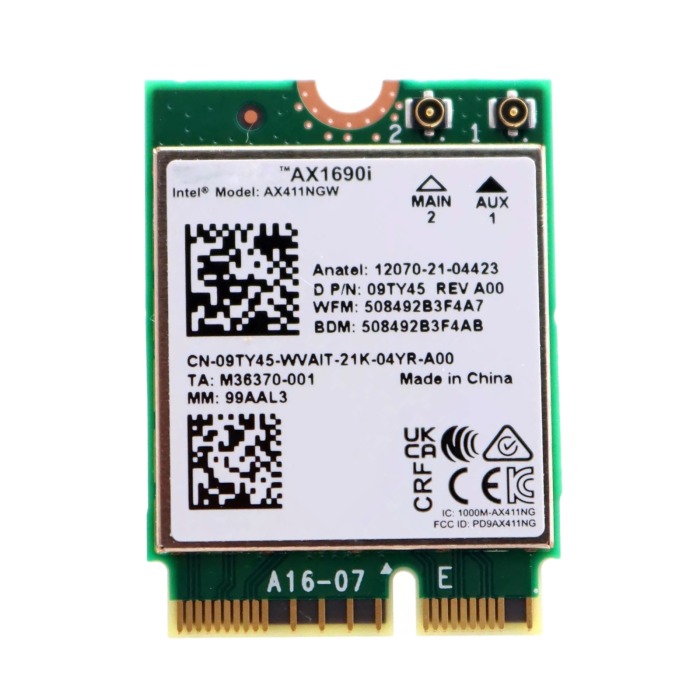 Carte réseau Intel Killer AX1690 M.2 2230 Wi-Fi 6 Bluetooth 5.3 pour ordinateur portable 9TY45