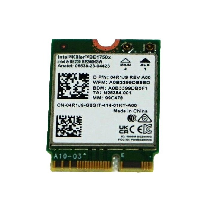 Carte réseau Intel Killer BE1750x Wi-Fi 7 802.11be Bluetooth 5.4 pour ordinateur portable 4R1J9