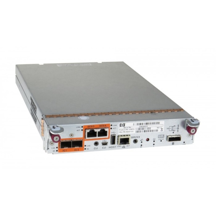Contrôleur de baie de stockage HPE 2x10GbE RJ45 2x8Gb FC 1x SFF-8088 6Gb SATA 582937-001