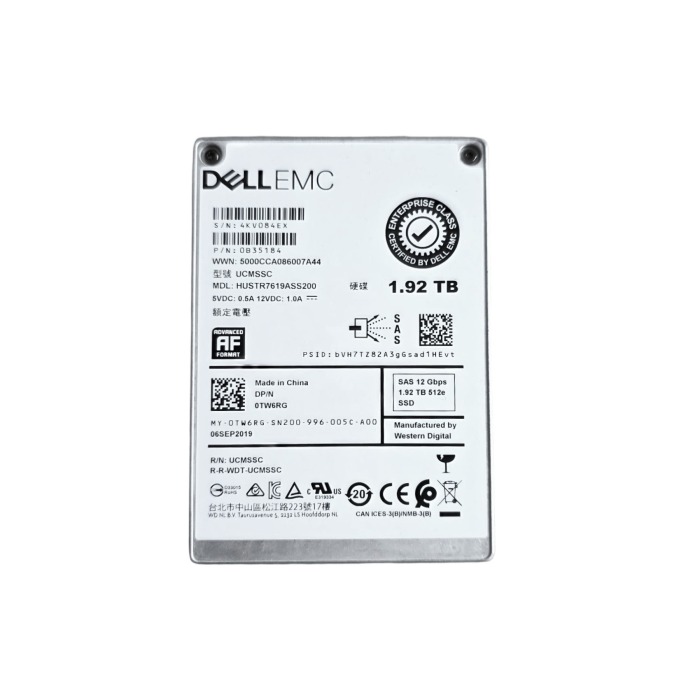 Disque dur Dell 1.92TB SSD SAS 12G 2.5" TLC RI 512e TW6RG-CMP+