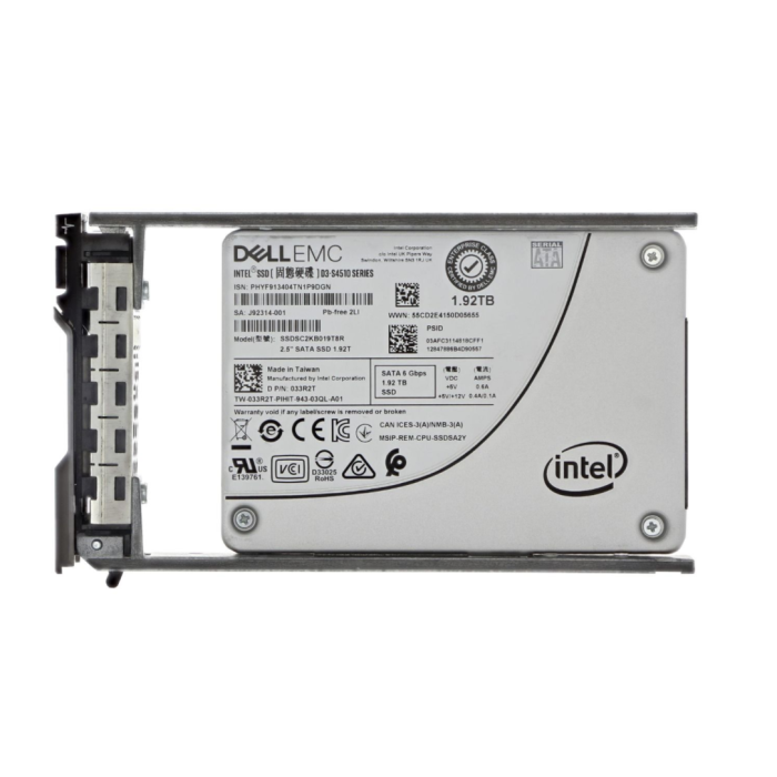 Disque dur Dell 1.92TB SSD SATA 6G 2.5" TLC RI AES-256 33R2T