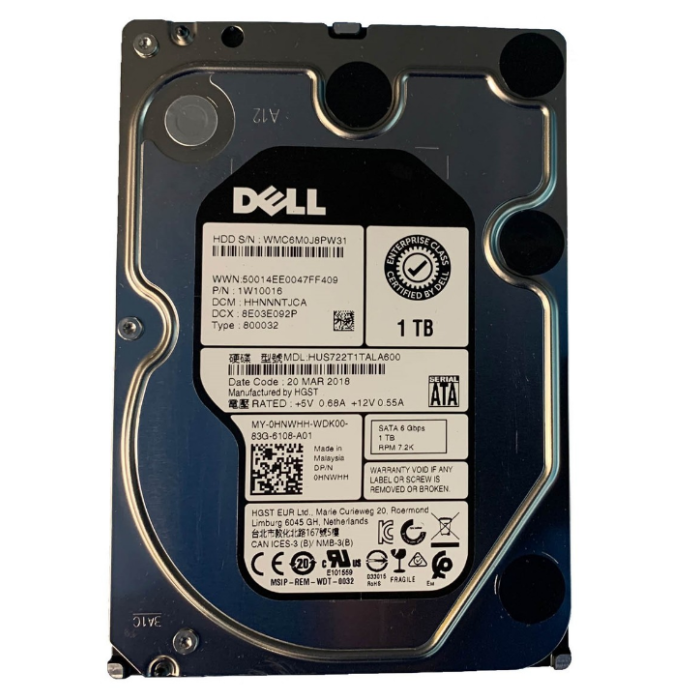 Disque dur Dell 1TB 7.2K HDD SATA 6G 3.5" HNWHH