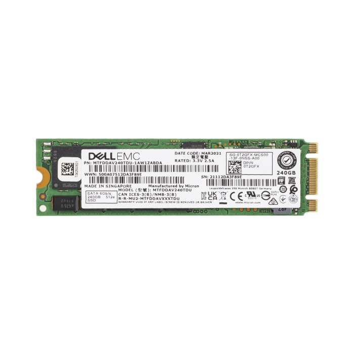 Disque dur Dell 240GB SSD SATA 6G M.2 2280 T2GFX