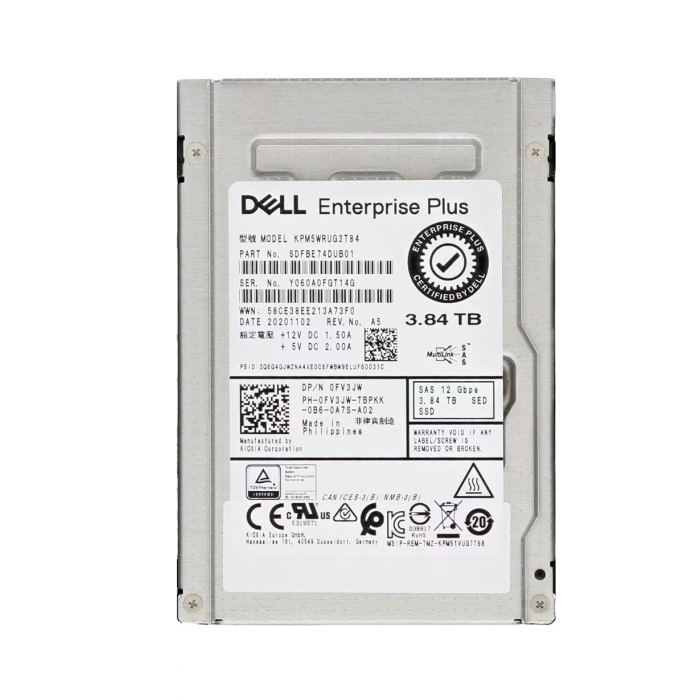 Disque dur Dell 3.84TB SSD SAS 12G 2.5" RI SED FV3JW