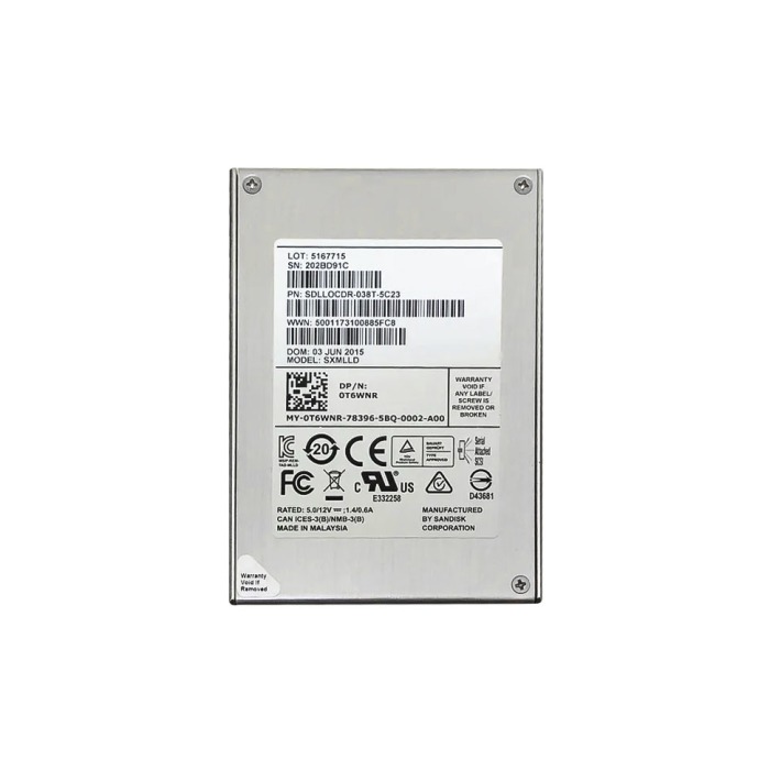 Disque dur Dell 3.84TB SSD SAS 6G 2.5" TLC RI T6WNR