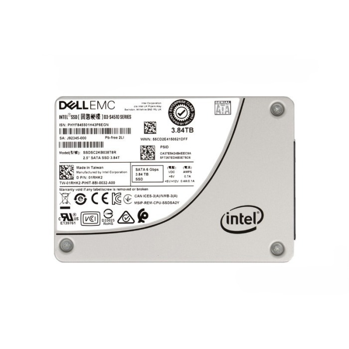 Disque dur Dell 3.84TB SSD SATA 6G 2.5" TLC RI AES-256 1RHK2