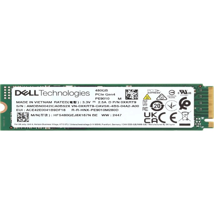 Disque dur Dell 480GB SSD NVMe PCIe 4.0 M.2 2280 RI XKRT9