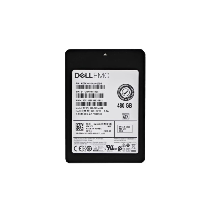 Disque dur Dell 480GB SSD SATA 6G 2.5" TLC MU 3KVC5