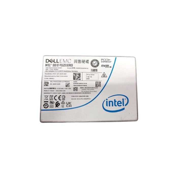 Disque dur Dell 7.68TB SSD NVMe PCIe 4.0x4 2.5" TLC RI 90M2J