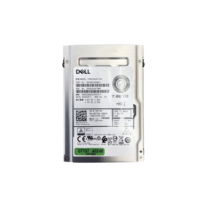 Disque dur Dell 7.68TB SSD SAS 12G 2.5" TLC RI 512e GT7GT