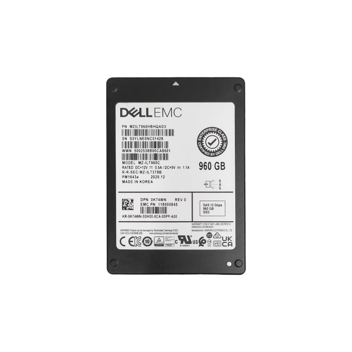 Disque dur Dell 960GB SSD SAS 12G 2.5" K74WN