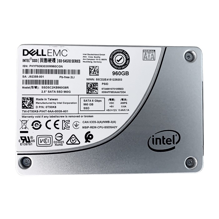 Disque dur Dell 960GB SSD SATA 6G 2.5" TLC RI T50K8