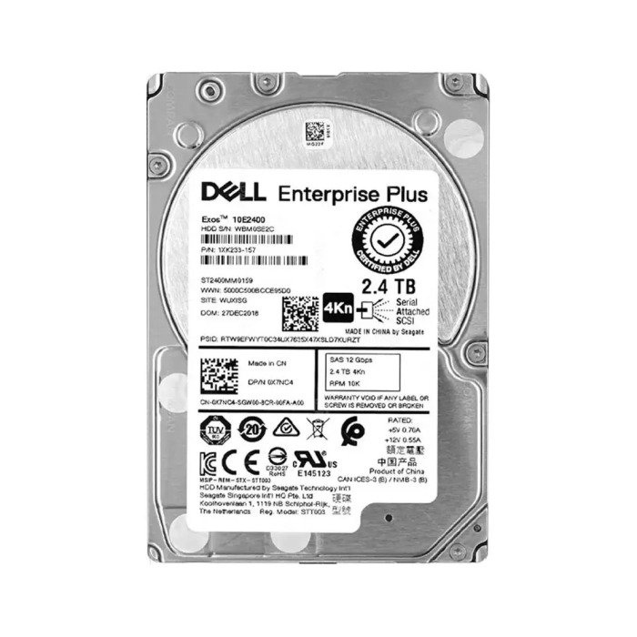 Disque dur Dell Compellent 2.4TB 10K HDD SAS 12G 2.5" 4KN 256MB X7NC4-CMP+