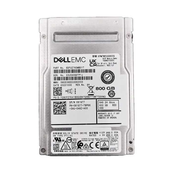 Disque dur Dell Kioxia 800GB SSD SAS-4 24G 2.5" TLC MU 81G77