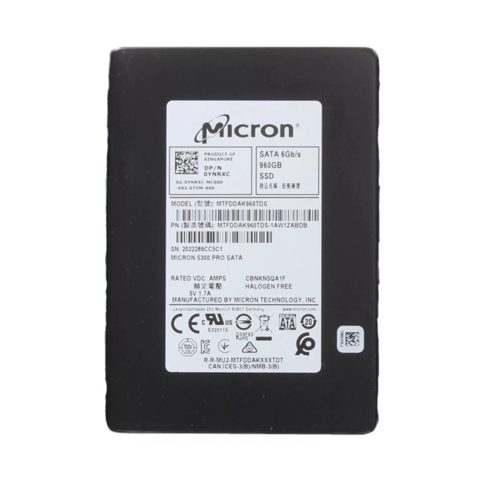 Disque dur Dell Micron 960GB SSD SATA 6G 2.5" 3D TLC NAND RI AES-256 YNRXC