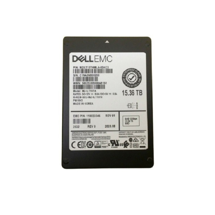 Disque dur EMC 15.36TB SSD SAS 12G 2.5" TLC 118033346