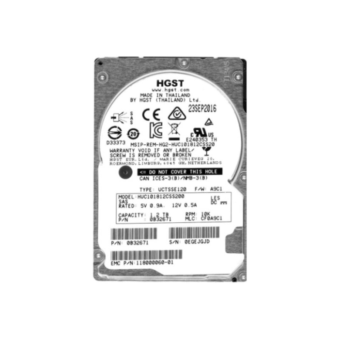 Disque dur EMC 1.2TB 10K HDD SAS 12G 2.5" 128MB 118000060-01