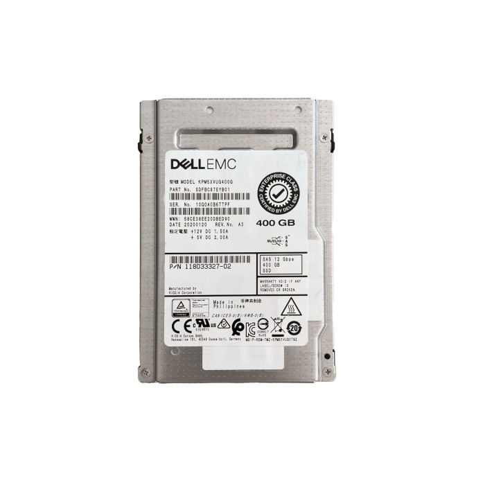 Disque dur EMC 400GB SSD SAS 12G 2.5" BiCS FLASH 3D TLC MU SIE 118033327-02