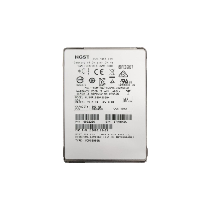 Disque dur EMC 800GB SSD SAS 12G 2.5" MLC RI 4KN 118000119