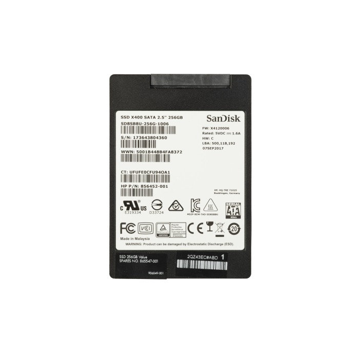 Disque dur HP 256GB SSD SATA 6G 2.5" TLC 856452-001