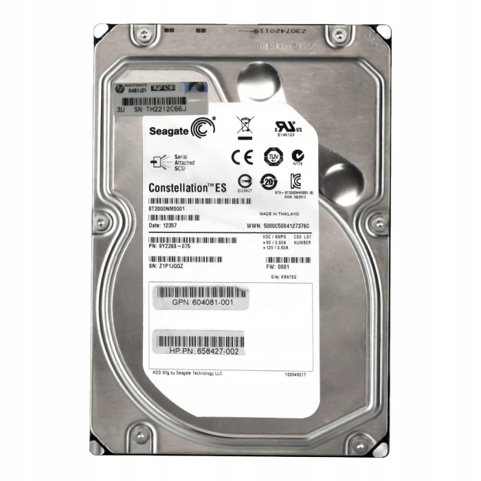 Disque dur HPE 2TB HDD SAS 6G 3.5" 658427-002