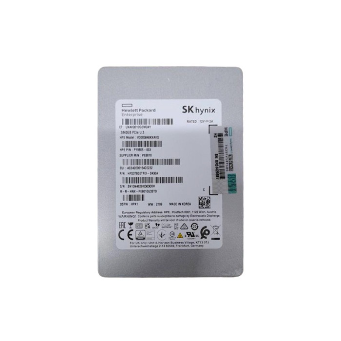 Disque dur HPE 3.84TB SSD NVMe U.3 2.5" TLC RI P19805-003