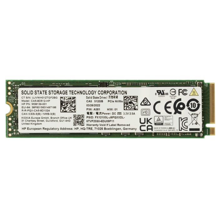 Disque dur HPE 512GB SSD NVMe PCIe 3.0x4 M.2 2280 TLC M08139-001