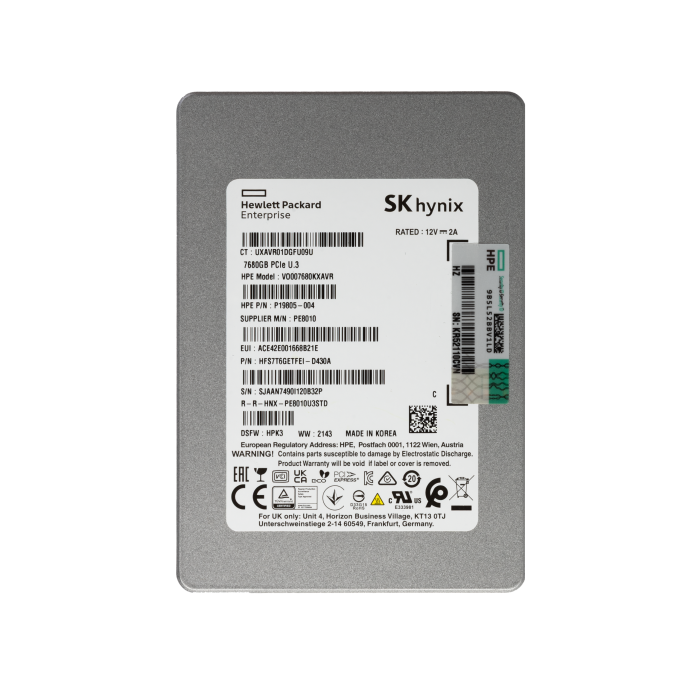 Disque dur HPE 7.68TB SSD NVMe PCIe 4.0x4 U.3 2.5" TLC P19805-004