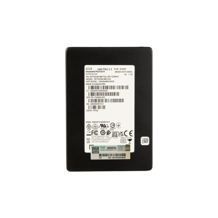 Disque dur HPE Micron 480GB SSD SATA 6G 2.5" TLC AES-256 P54262-002