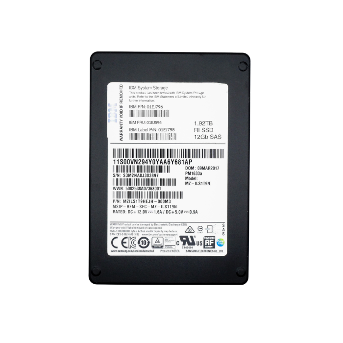 Disque dur IBM 1.92TB SSD SAS 12G 2.5" RI 01EJ594