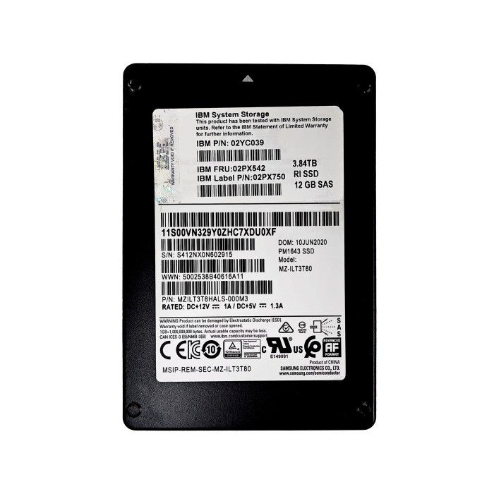 Disque dur IBM 3.84TB SSD SAS 12G 2.5" RI 02YC039