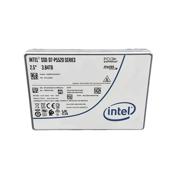 Disque dur Intel 3.84PB SSD NVMe PCIe 4.0x4 U.2 2.5" TLC SSDPF2KX038T1