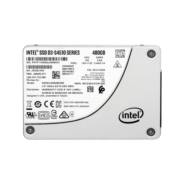 Disque dur Intel 480GB SSD SATA 6G 2.5" 3D TLC NAND RI SSDSC2KB480G8K