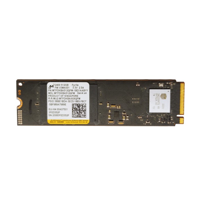 Disque dur Micron 512GB SSD NVMe PCIe 4.0 M.2 2280 MTFDKBA512QFM