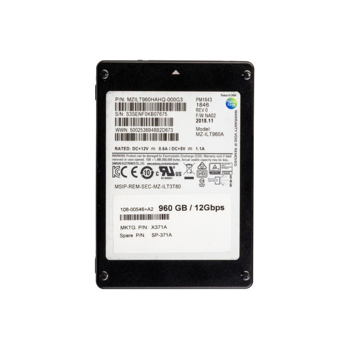 Disque dur NetApp Samsung PM1643 960GB SAS 12Gb/s 2.5'' SSD X371A