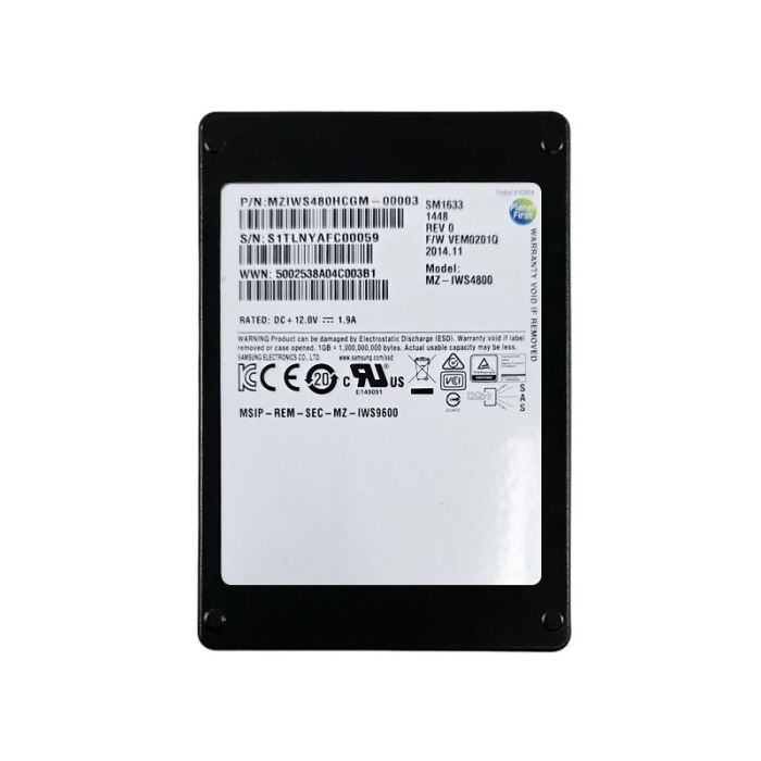 Disque dur Samsung 480GB SSD SAS 12G 2.5" MZIWS480HCGM-00003