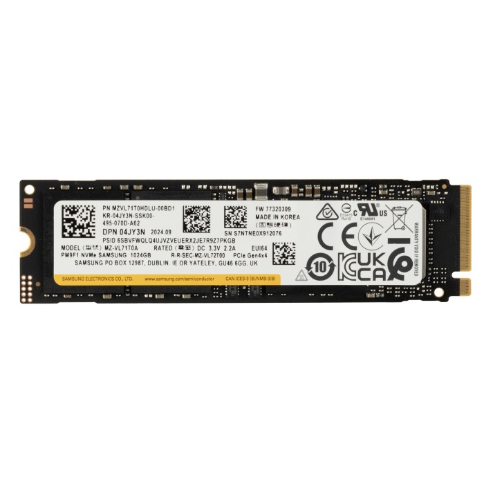 Disque dur Samsung Dell 1TB SSD NVMe PCIe 4.0x4 M.2 2280 4JY3N