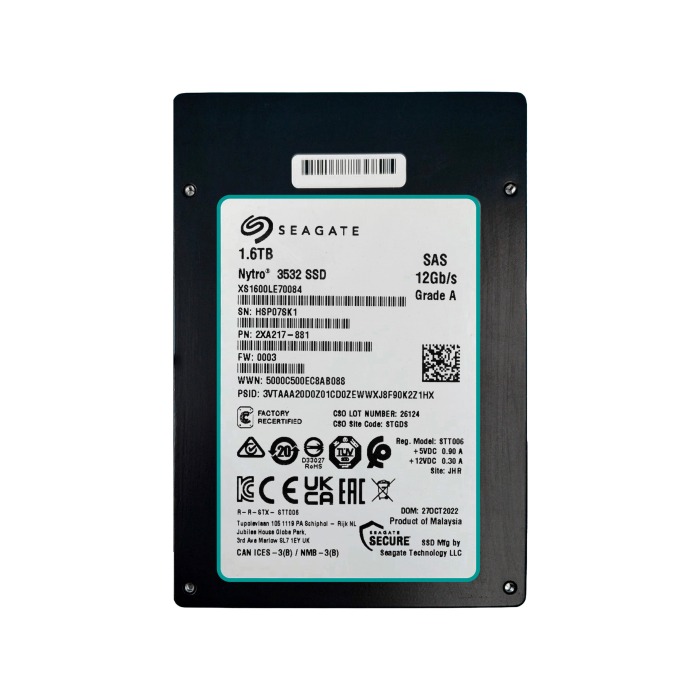 Disque dur Seagate 1.6TB SSD SAS 12G 2.5" TLC MU XS1600LE70084