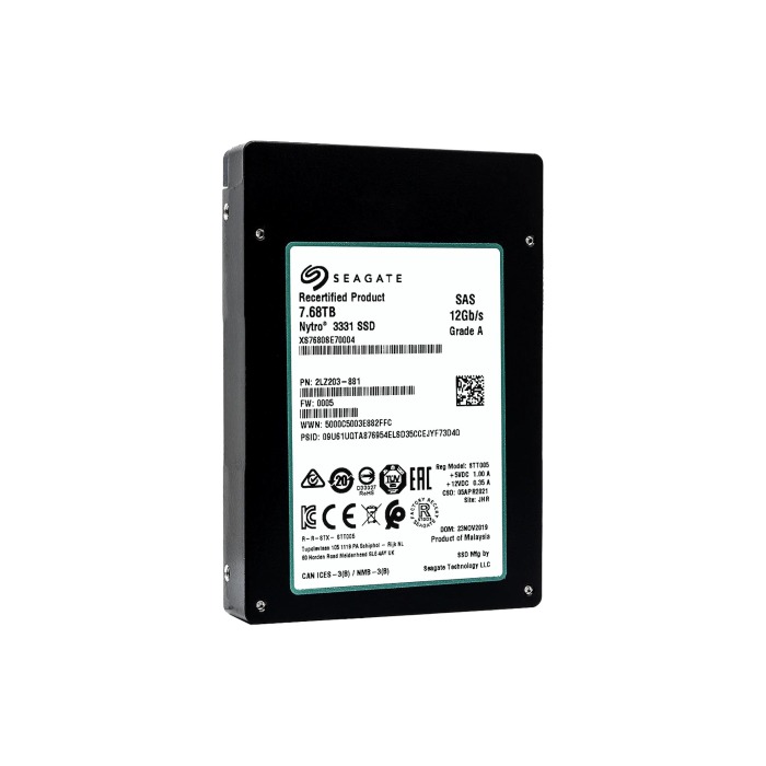 Dysk twardy Seagate 7.68TB SSD SAS 12G 2.5" 3D eTLC RI 512e 2LZ203-881