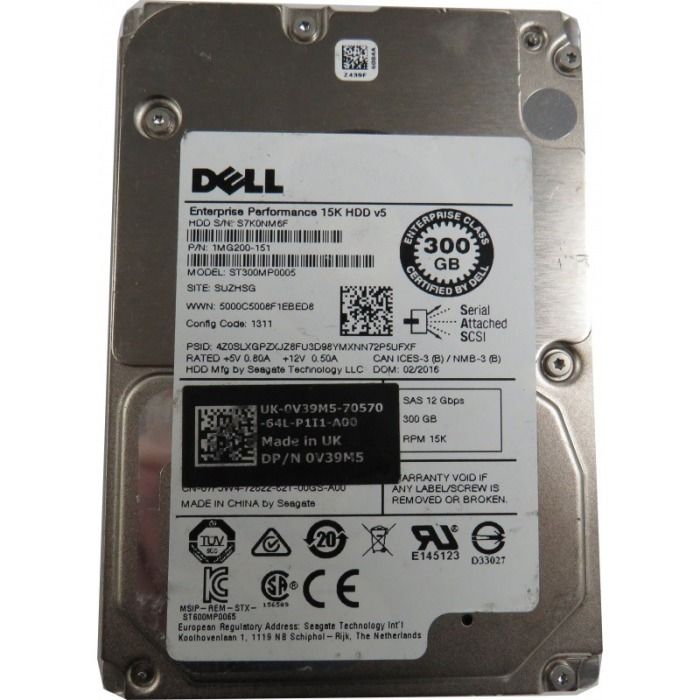 Hard drive Dell 300GB 15K HDD SAS 12G 2.5" 512n 128MB V39M5