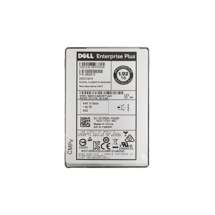 Hard drive Dell Compellent 1.92TB SSD SAS 12G 2.5" Y2M2R-CMPv