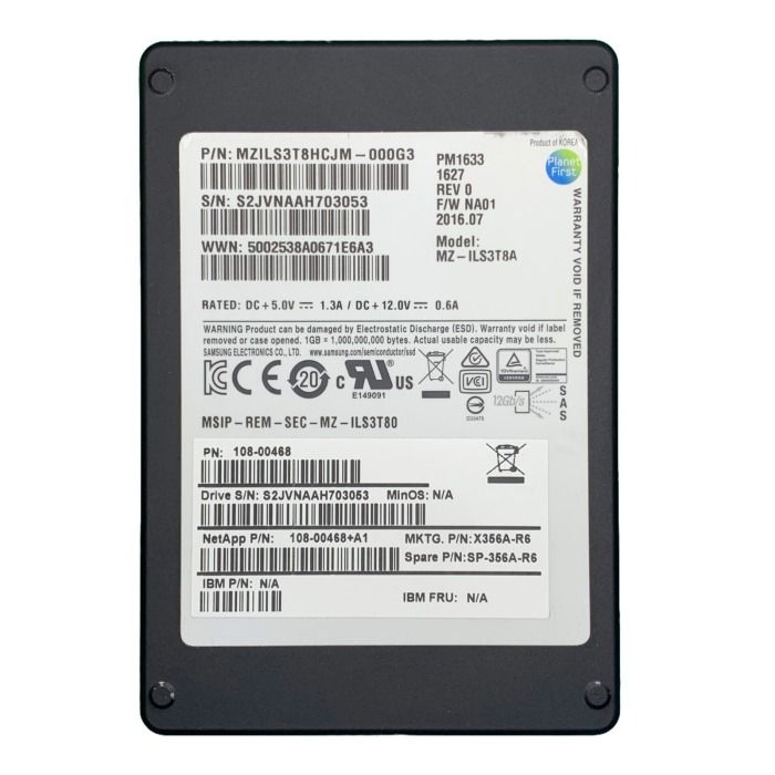 Hard drive Netapp 3.84TB SSD SAS 12G 2.5" RI 108-00468