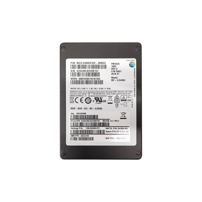Hard drive Netapp Samsung 400GB SSD SAS 12G 2.5" MLC 108-00369