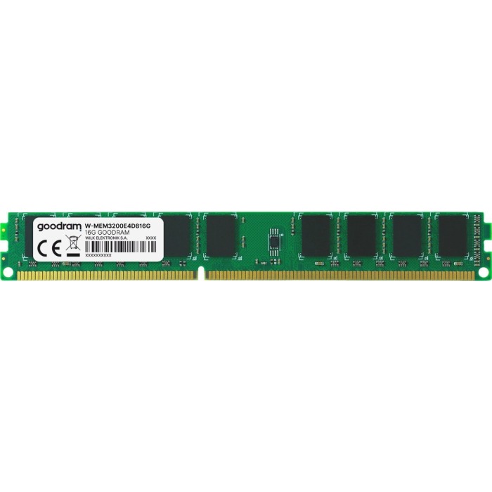 Mémoire RAM GoodRAM 16GB 2Rx8 PC4-25600 DDR4 UDIMM ECC 3200MHz VLP W-MEM3200E4D816G