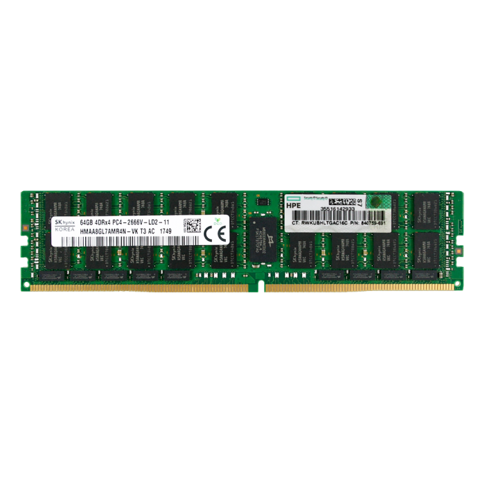 Mémoire RAM HPE 64GB 4Rx4 DDR4 LRDIMM ECC 2666MHz 840759-691