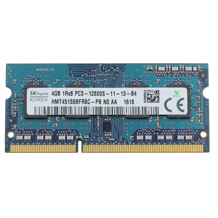 Mémoire RAM Hynix 4GB 1Rx8 PC3-12800S DDR3 1600MHz HMT451S6BFR8C-PB